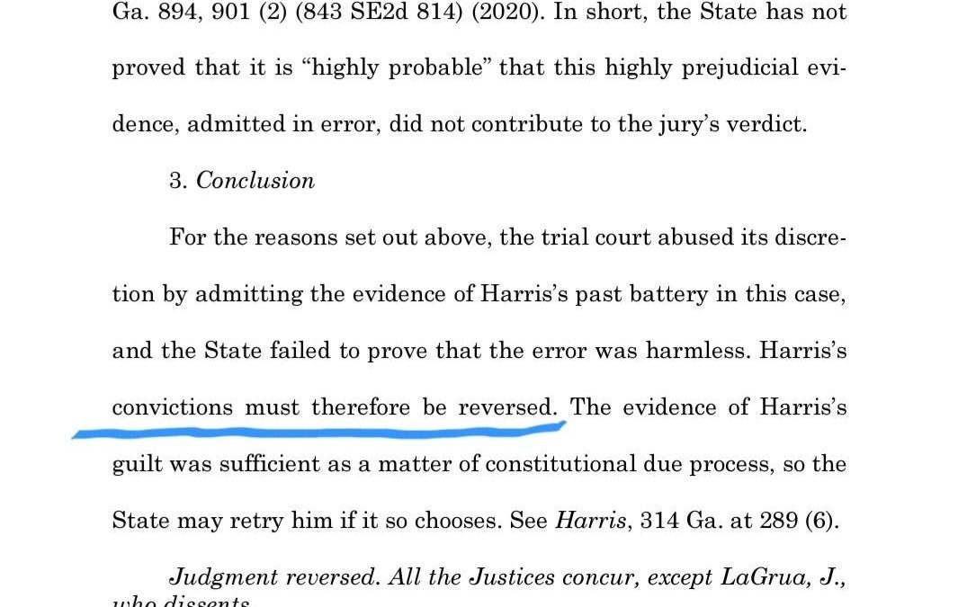 Authored Amicus Brief for GACDL on Case Where Murder Convictions Reversed