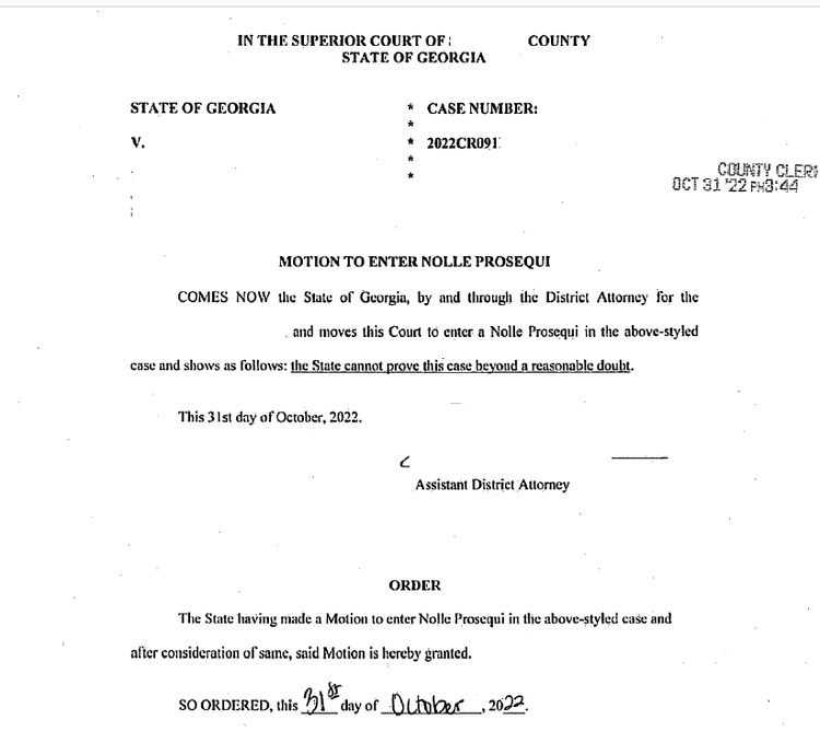 Possession of Methamphetamine Dismissed, October 2022